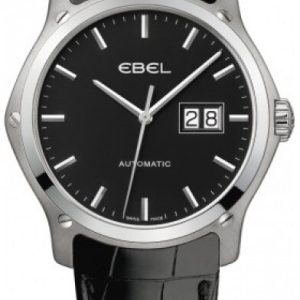 Ebel Herrklocka 1216008 Classic Hexagon Svart/Läder Ø41 mm