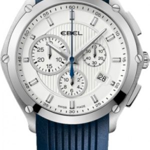 Ebel Herrklocka 1216045 Classic Sport Silverfärgad/Gummi Ø41 mm