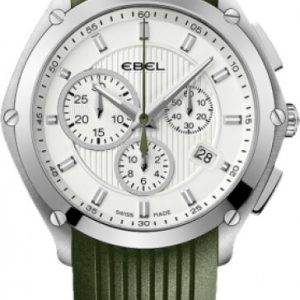 Ebel Herrklocka 1216048 Classic Sport Silverfärgad/Gummi Ø41 mm