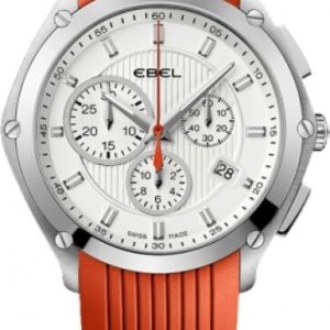 Ebel Herrklocka 1216049 Classic Sport Silverfärgad/Gummi Ø41 mm