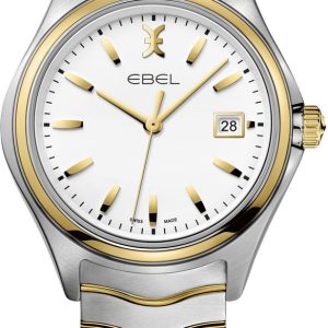 Ebel Herrklocka 1216203 Wave Vit/Gulguldtonat stål Ø40 mm