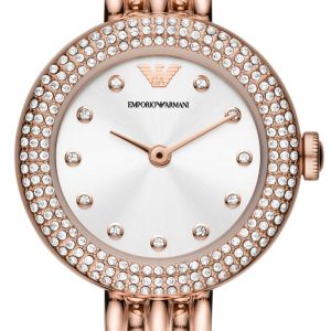 Emporio Armani Damklocka AR11415 Rosa Silverfärgad/Roséguldstonat