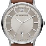 emporio armani herrklocka ar11185 renato silverfärgad/läder ø43 mm