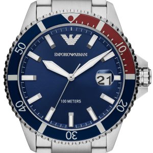 Emporio Armani Herrklocka AR11339 Diver Blå/Stål Ø42 mm