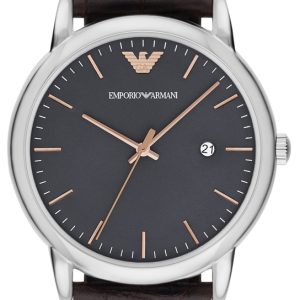 Emporio Armani Herrklocka AR1996 Dress Grå/Läder Ø43 mm