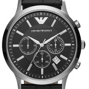 Emporio Armani Herrklocka AR2447 Renato Svart/Läder Ø43 mm