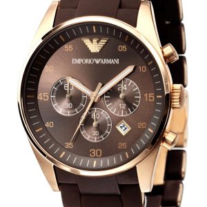 Emporio Armani Herrklocka AR5890 Sportivo Brun/Gummi Ø43 mm