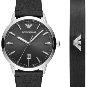 Emporio Armani Herrklocka AR80064SET Svart/Läder Ø43 mm