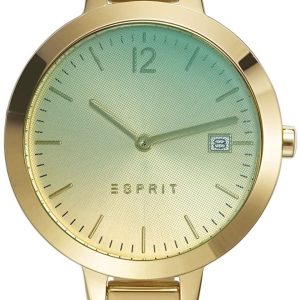 Esprit 99999 Damklocka ES107242008 Grön/Gulguldtonat stål Ø34 mm