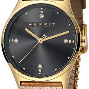 Esprit 99999 Damklocka ES1L032L0035 Svart/Gulguldtonat stål Ø34 mm