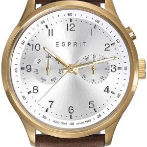 Esprit 99999 Herrklocka ES109451001 Silverfärgad/Läder Ø44 mm