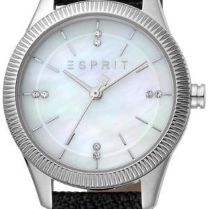 Esprit Damklocka ES1L194L1015 Valentina Vit/Läder Ø30 mm