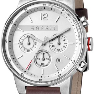 Esprit Herrklocka ES1G025L0015 Silverfärgad/Läder Ø42 mm