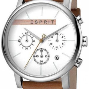 Esprit Herrklocka ES1G040L0015 Silverfärgad/Läder Ø40 mm