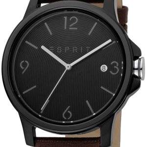 Esprit Herrklocka ES1G156L0045 Course Svart/Läder Ø40 mm