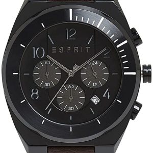 Esprit Herrklocka ES1G157L0035 Strike Svart/Läder Ø44 mm