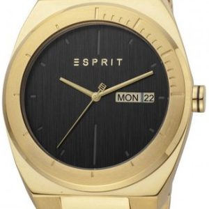 Esprit Herrklocka ES1G158M0085 Strike Svart/Gulguldtonat stål Ø42 mm