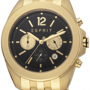 Esprit Herrklocka ES1G159M0085 Svart/Gulguldtonat stål Ø45 mm