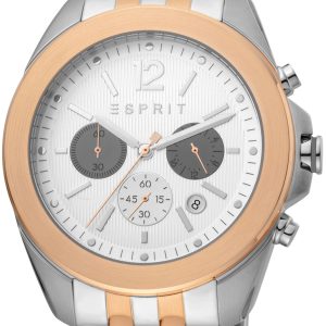 Esprit Herrklocka ES1G159M0095 Field Silverfärgad/Roséguldstonat