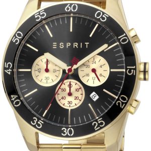 Esprit Herrklocka ES1G204M0095 Jordan Svart/Gulguldtonat stål Ø44 mm