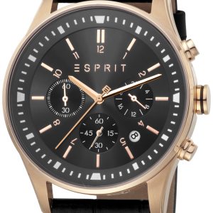 Esprit Herrklocka ES1G209L0045 Svart/Läder Ø42 mm