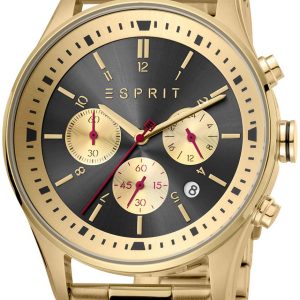 Esprit Herrklocka ES1G209M0095 Svart/Gulguldtonat stål Ø42 mm