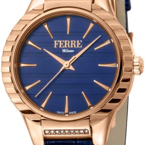 Ferrè Milano 99999 Damklocka FM1L114L0031 Blå/Läder Ø34 mm