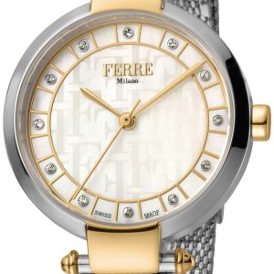 Ferrè Milano Chiara Damklocka FM1L134M0081 Vit/Stål Ø30 mm