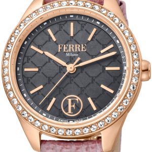 Ferrè Milano Damklocka FM1L116L0231 Donna Daniela Grå/Läder Ø32 mm