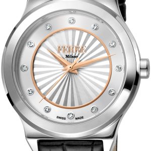 Ferrè Milano Damklocka FM1L125L0201 Silverfärgad/Läder Ø34 mm