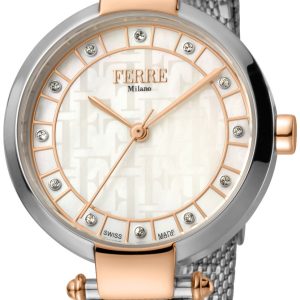 Ferrè Milano Damklocka FM1L134M0091 Chiara Vit/Stål Ø30 mm