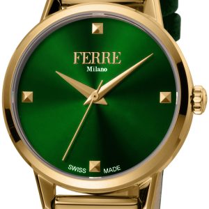 Ferrè Milano Damklocka FM1L136L0031 Grön/Gulguldtonat stål Ø32 mm