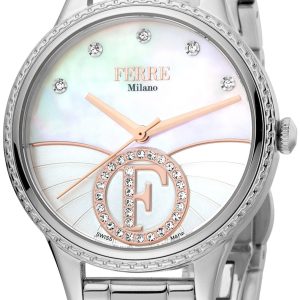 Ferrè Milano Damklocka FM1L167M0051 Donna Lucia Vit/Stål Ø34 mm