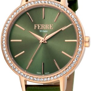 Ferrè Milano Donna Dalia Damklocka FM1L173L0031 Grön/Läder Ø34 mm