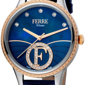 Ferrè Milano Donna Lucia Damklocka FM1L167L0041 Blå/Läder Ø34 mm