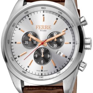 Ferrè Milano Herrklocka FM1G129L0011 Silverfärgad/Läder Ø44 mm