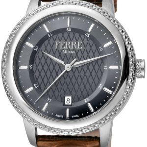 Ferrè Milano Herrklocka FM1G130L0021 Grå/Läder Ø42 mm