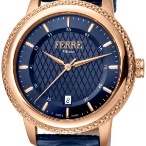 Ferrè Milano Herrklocka FM1G130L0041 Blå/Läder Ø42 mm