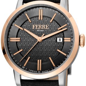 Ferrè Milano Herrklocka FM1G156L0031 Raffaele Svart/Läder Ø41 mm