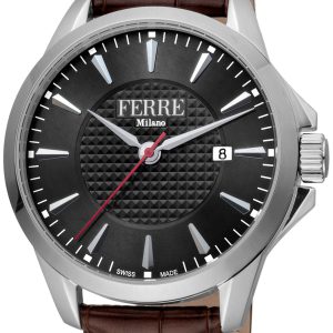 Ferrè Milano Herrklocka FM1G157L0011 Lenio Svart/Läder Ø42 mm