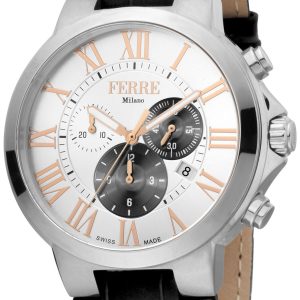 Ferrè Milano Herrklocka FM1G177L0011 Silverfärgad/Läder Ø44 mm