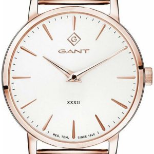 Gant 99999 Damklocka G127008 Vit/Roséguldstonat stål Ø32 mm