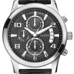 Guess Herrklocka W0076G1 Exec Svart/Läder Ø43 mm