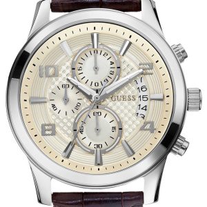 Guess Herrklocka W0076G2 Exec Antikvit/Läder Ø43 mm