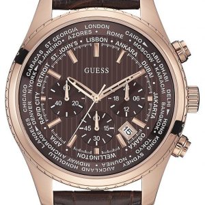 Guess Herrklocka W0500G3 Pursuit Brun/Läder Ø46 mm