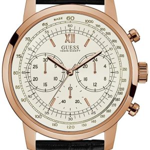 Guess Herrklocka W0916G2 Vit/Läder Ø44 mm