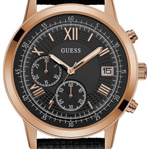 Guess Herrklocka W1000G4 Svart/Läder Ø44 mm