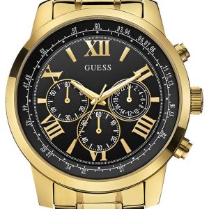 Guess Horizon Herrklocka W0379G4 Svart/Gulguldtonat stål Ø45 mm