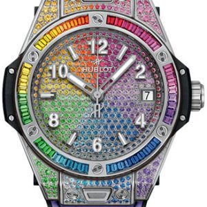 Hublot 465.SX.9900.LR.0999 Big Bang 39mm Silverfärgad/Gummi Ø39 mm