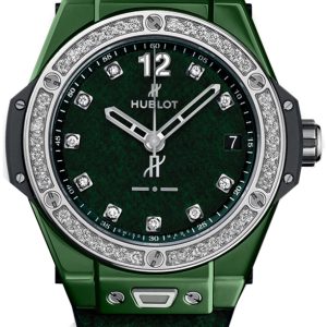 Hublot Damklocka 465.GX.277G.NR.1204.ITI18 Big Bang 39Mm Grön/Gummi